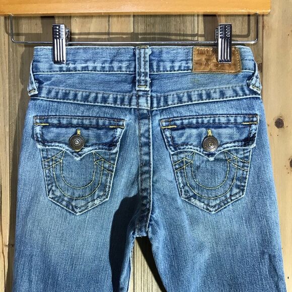 True Religion Girl’s Joey Flare Boot Cut Distressed Denim Jeans Size 6 - Picture 7 of 15